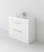 Venus Bathroom FS Unit and Slim-Edge Basin (Drawer & Flap) White