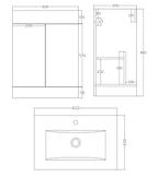 Sphinx Combo 1300 Minimalist 700 Vanity with WC Pack