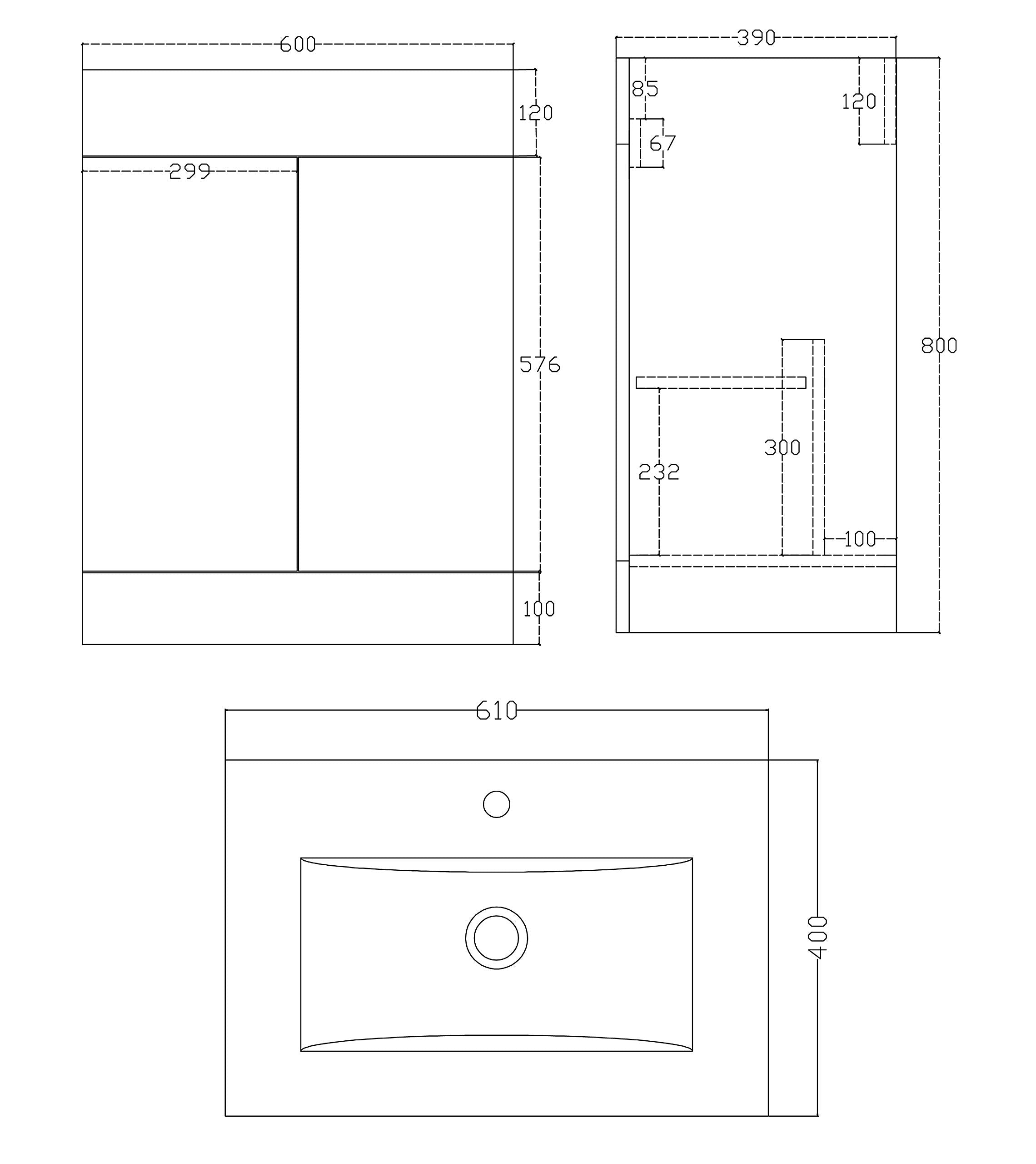Sphinx Combo 1300 Minimalist 700 Vanity with WC Pack