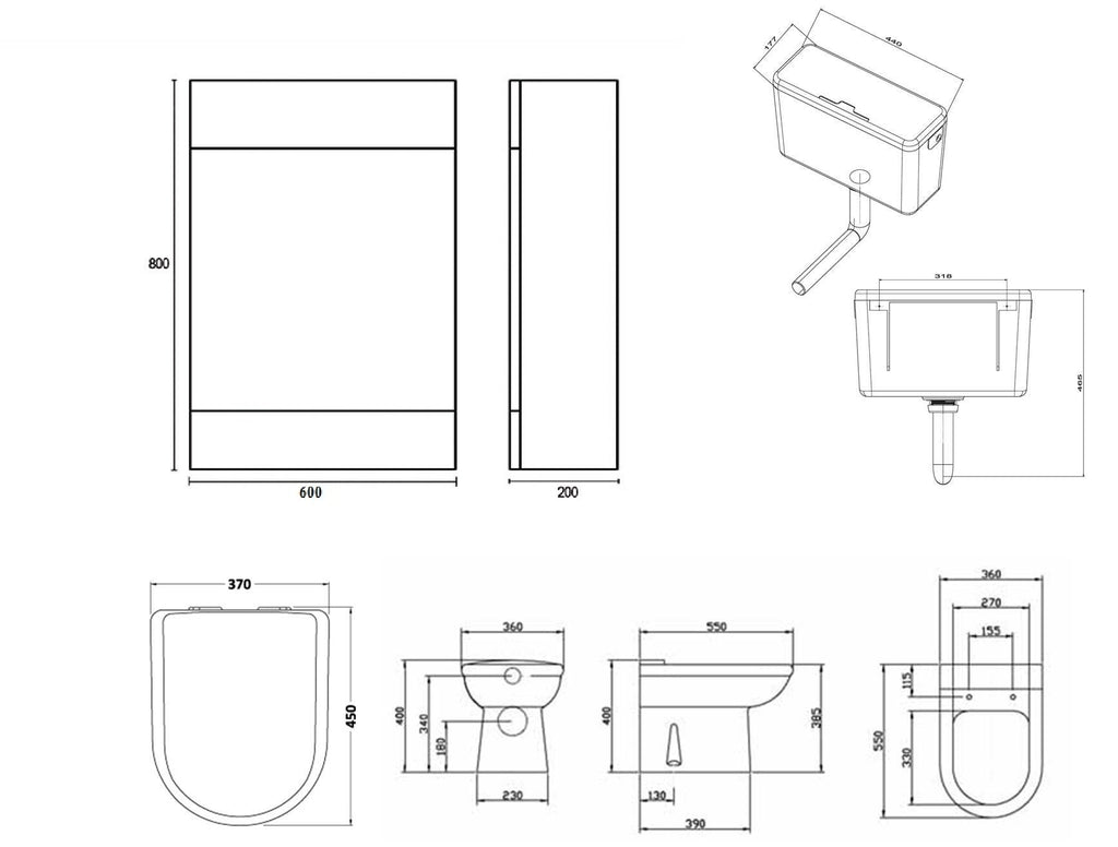 Sphinx Combo 1300 Minimalist 700 Vanity with WC Pack