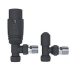 Two or Three Column Radiator Anthracite Grey with Angled Thermostatic Valve