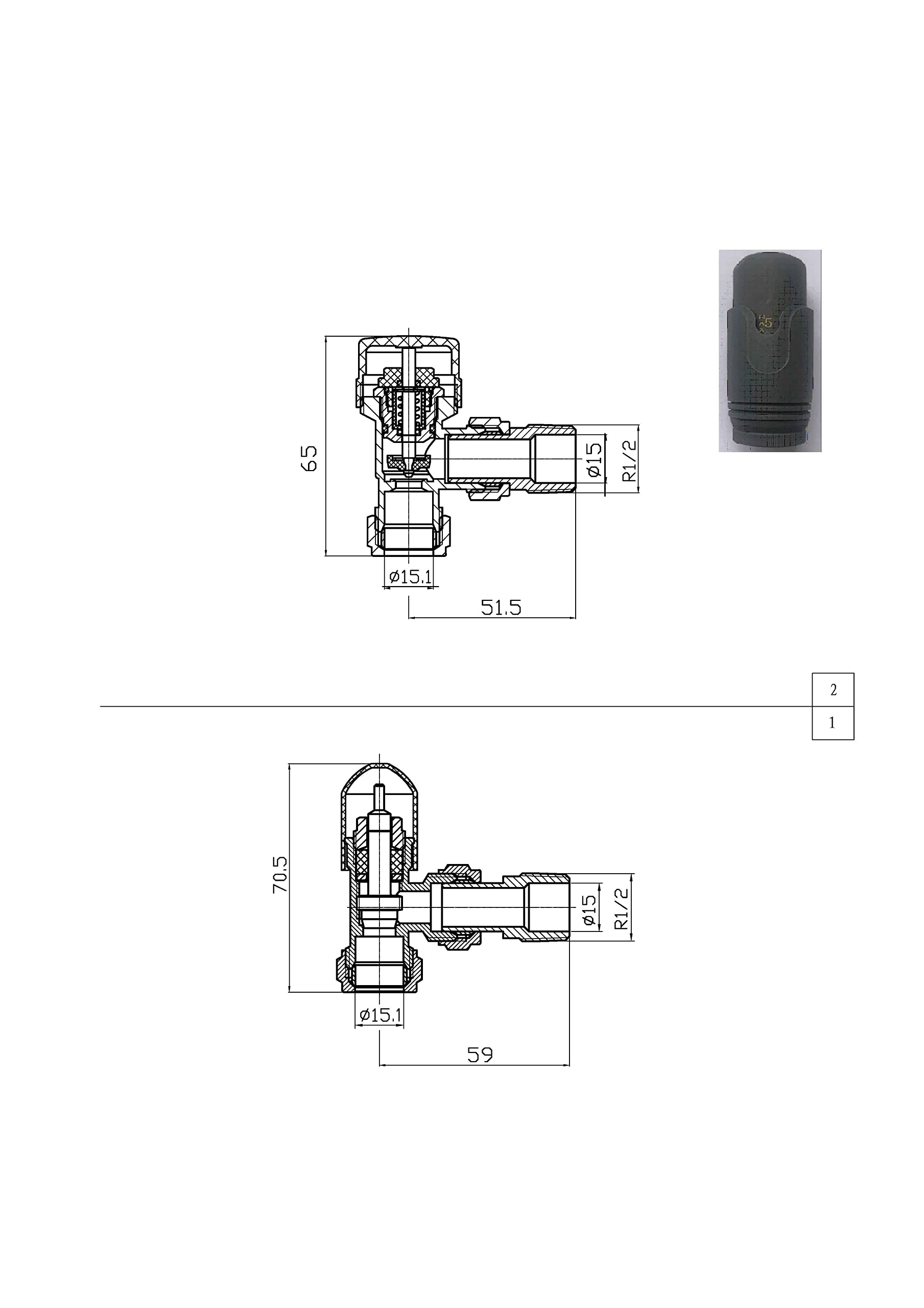 Two or Three Column Radiator Anthracite Grey with Angled Thermostatic Valve