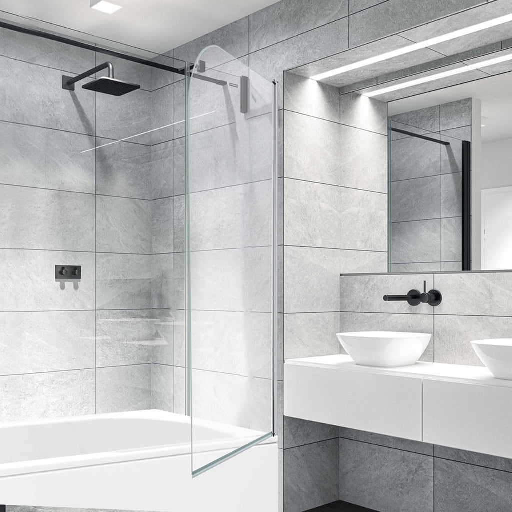 Curved Edge Straight Bath Screen - 1400 x 800mm