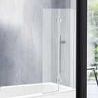 Curved Bath Screen with Towel Rail - 1435 x 720mm