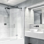 Curved Bath Screen with Towel Rail - 1435 x 720mm