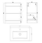 Desire Venus 700 Mid Edged Basin Unit -2 Storage Section
