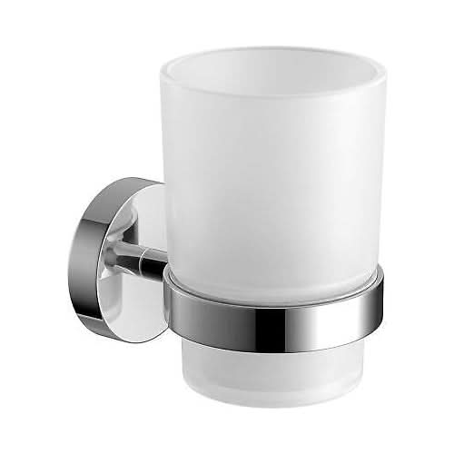 Modern Wall Mounted Toothbrush Tumbler Holder - Chrome