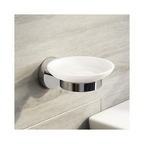 Modern Round Soap Dish Holder Chrome Wall Mounted Bathroom Accessory