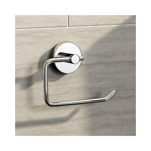 Modern Chrome Toilet Roll Holder Wall Mounted Round Bathroom Accessory