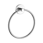 Modern Wall Mounted Round Towel Ring Holder - Chrome