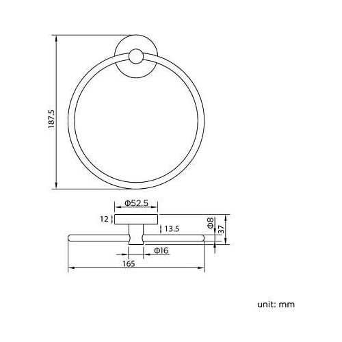Modern Chrome Towel Ring Holder Wall Mounted Round Bathroom Accessory