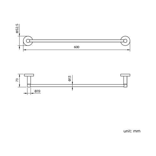 Modern Chrome Towel Rail Bar Wall Mounted Round Bathroom Accessory
