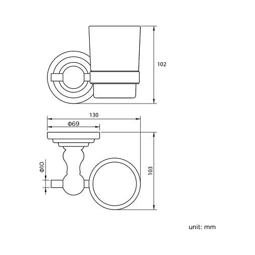 Traditional Chrome Toothbrush Holder Wall Mount Tumbler Bathroom Accessory