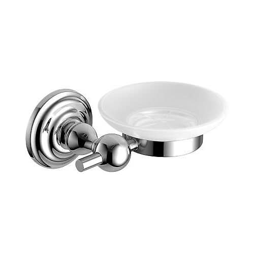 Traditional Wall Mounted Round Soap Dish Holder - Chrome
