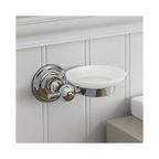 Traditional Round Soap Dish Holder Chrome Wall Mounted Bathroom Accessory