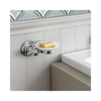 Traditional Round Soap Dish Holder Chrome Wall Mounted Bathroom Accessory