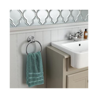 Traditional Chrome Towel Ring Holder Wall Mount Round Bathroom Accessory