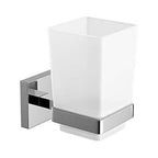 Modern Wall Mounted Square Toothbrush Tumbler Holder - Chrome
