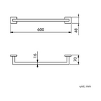 Modern Chrome Towel Rail Bar Wall Mounted Square Bathroom Accessory