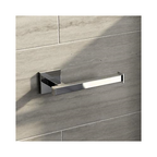 Modern Chrome Toilet Roll Holder Wall Mounted Square Bathroom Accessory