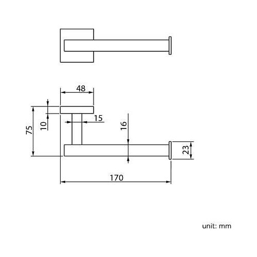 Modern Chrome Toilet Roll Holder Wall Mounted Square Bathroom Accessory