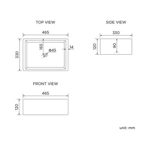 Modern Rectangular White Gloss Countertop Ceramic Wash Basin Sink
