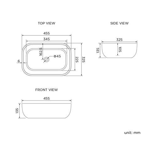 Modern Curved Countertop Sink Wash Basin Gloss White Ceramic
