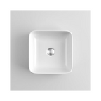 Modern Square White Gloss Countertop Ceramic Wash Basin Sink