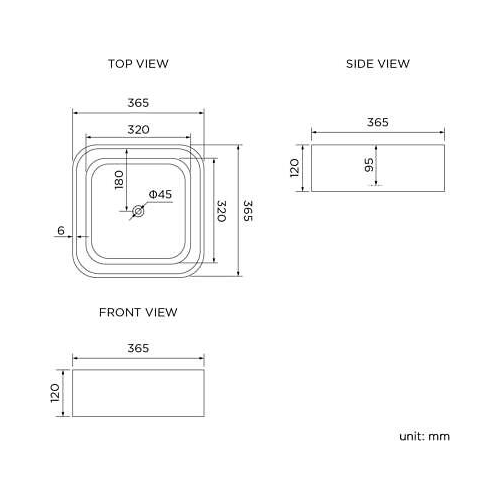 Modern Square White Gloss Countertop Ceramic Wash Basin Sink