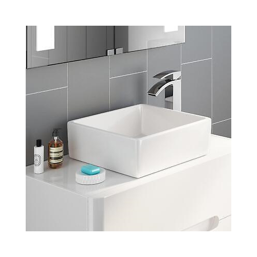 Modern Square Ceramic Cloakroom Basin Countertop Bathroom Sink CA1000