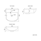 Modern Wall Hung Curved Counter Top Ceramic Wash Basin Sink