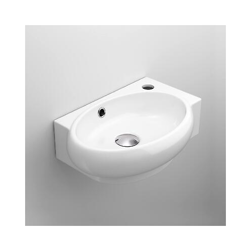 Modern Oval Ceramic Cloakroom Basin Right Hand Bathroom Sink