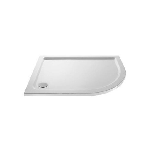 Offset Quadrant Shower Tray 1200x900mm, Stone Resin Tray for Shower Enclosure, Glass Door Bathroom- Right Hand, White