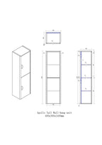 Apollo Wall Hung Tall Storage Unit - 1400mm x 400mm