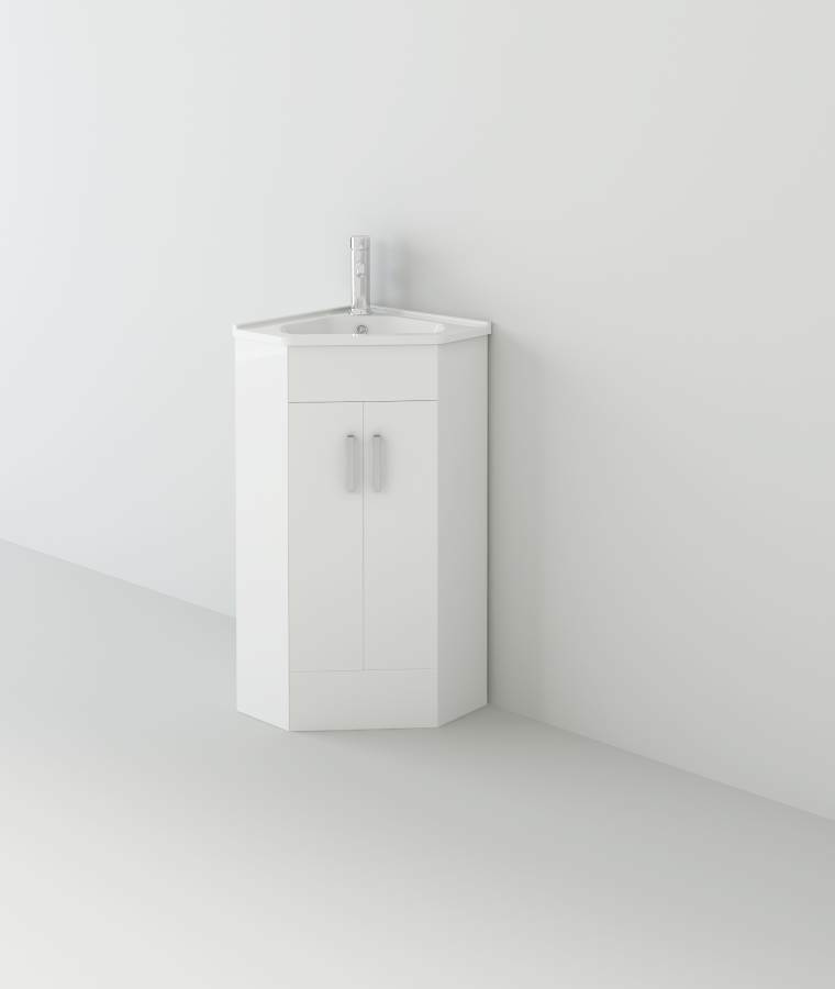 Corner 400 Unit and basin - White (BB.VTCW001)