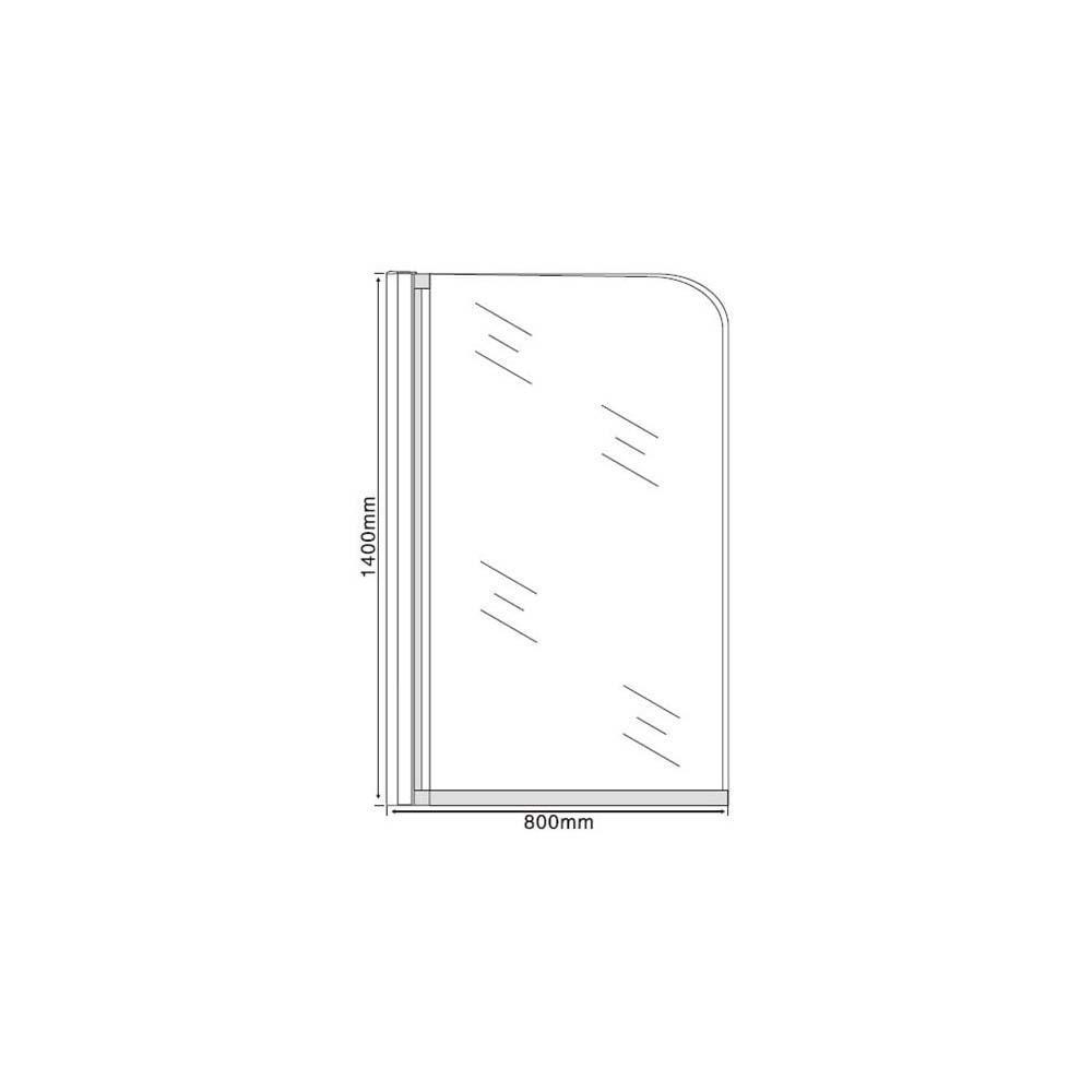 Curved Edge Straight Bath Screen - 1400 x 800mm