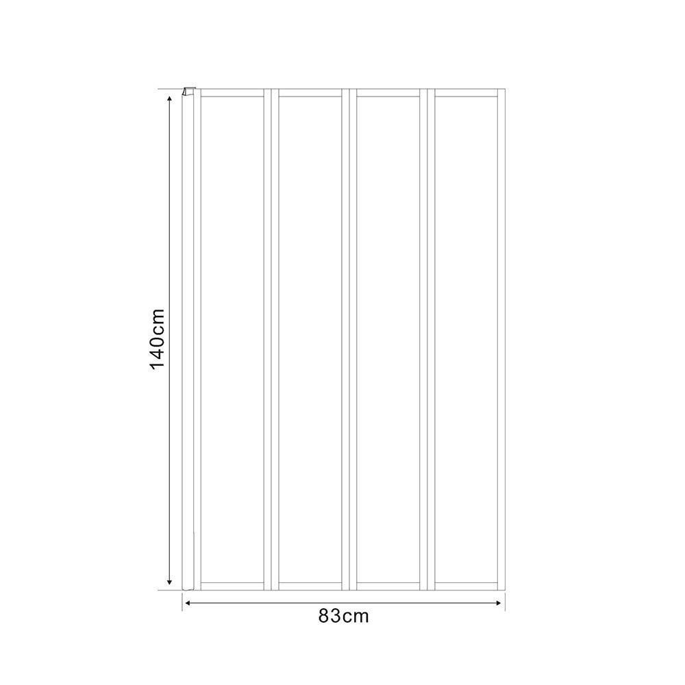 4-Fold Concertina Bath Screen - 1400x800mm