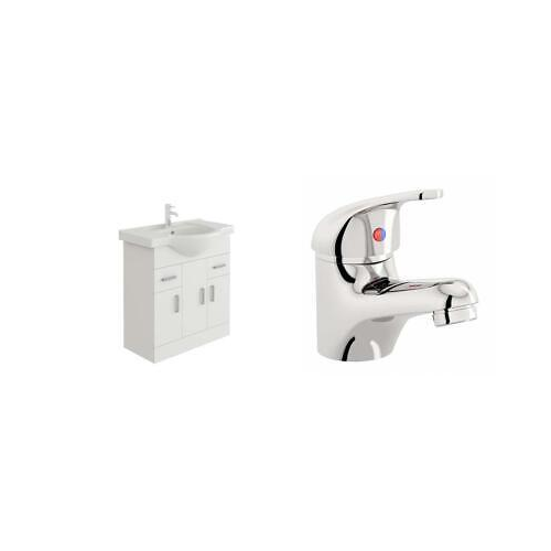 Linx 750mm Vanity Sink Cabinet Unit & Mono Basin Mixer Tap