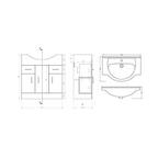 Linx 750mm Vanity Sink Cabinet Unit & Mono Basin Mixer Tap