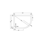 40mm Slate Grey Offset Shower Tray RH for Walk in Wet Room Enclosure Cubicle - 1200 x 900mm