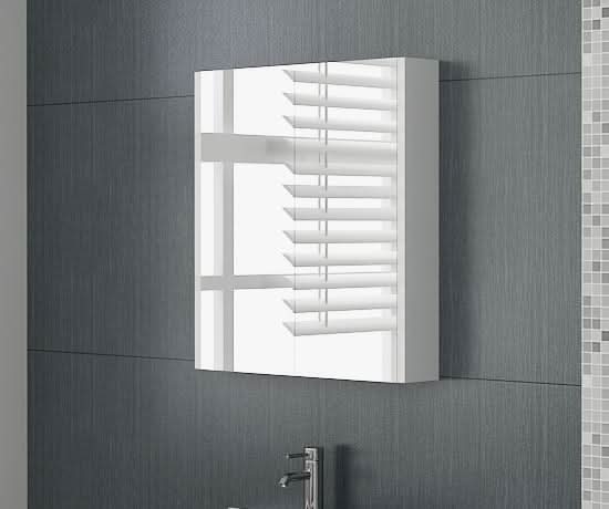 Bathroom Mirror Cabinet Cupboard 2 3 Doors Storage Wall Mounted Furniture White