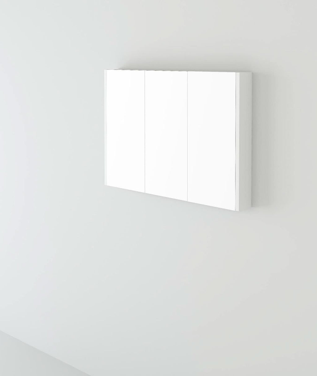 Bathroom Mirror Cabinet Cupboard 2 3 Doors Storage Wall Mounted Furniture White