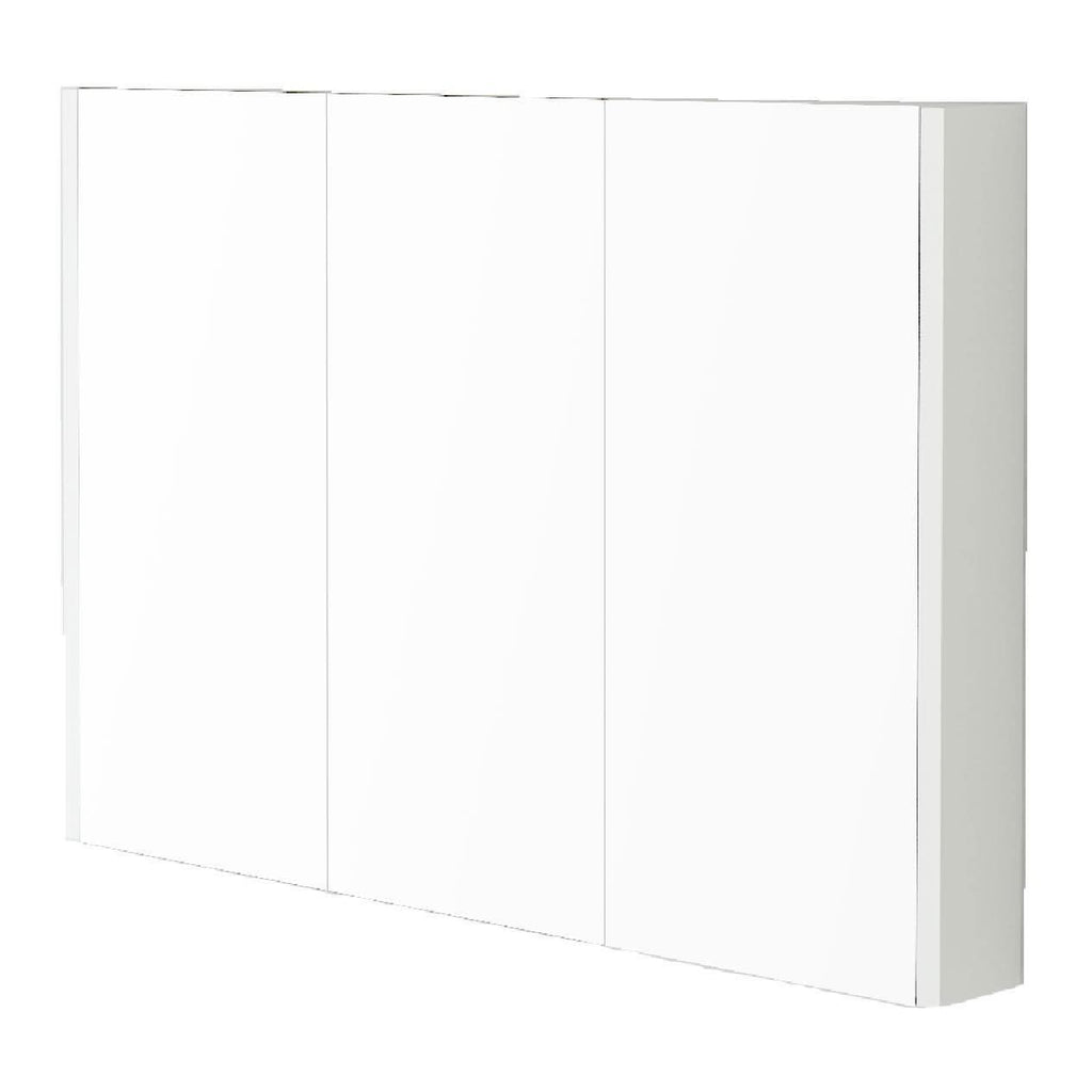 Bathroom Mirror Cabinet Cupboard 2 3 Doors Storage Wall Mounted Furniture White