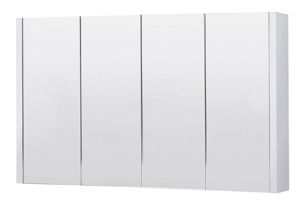 Bathroom Mirror Cabinet Cupboard 2 3 Doors Storage Wall Mounted Furniture White
