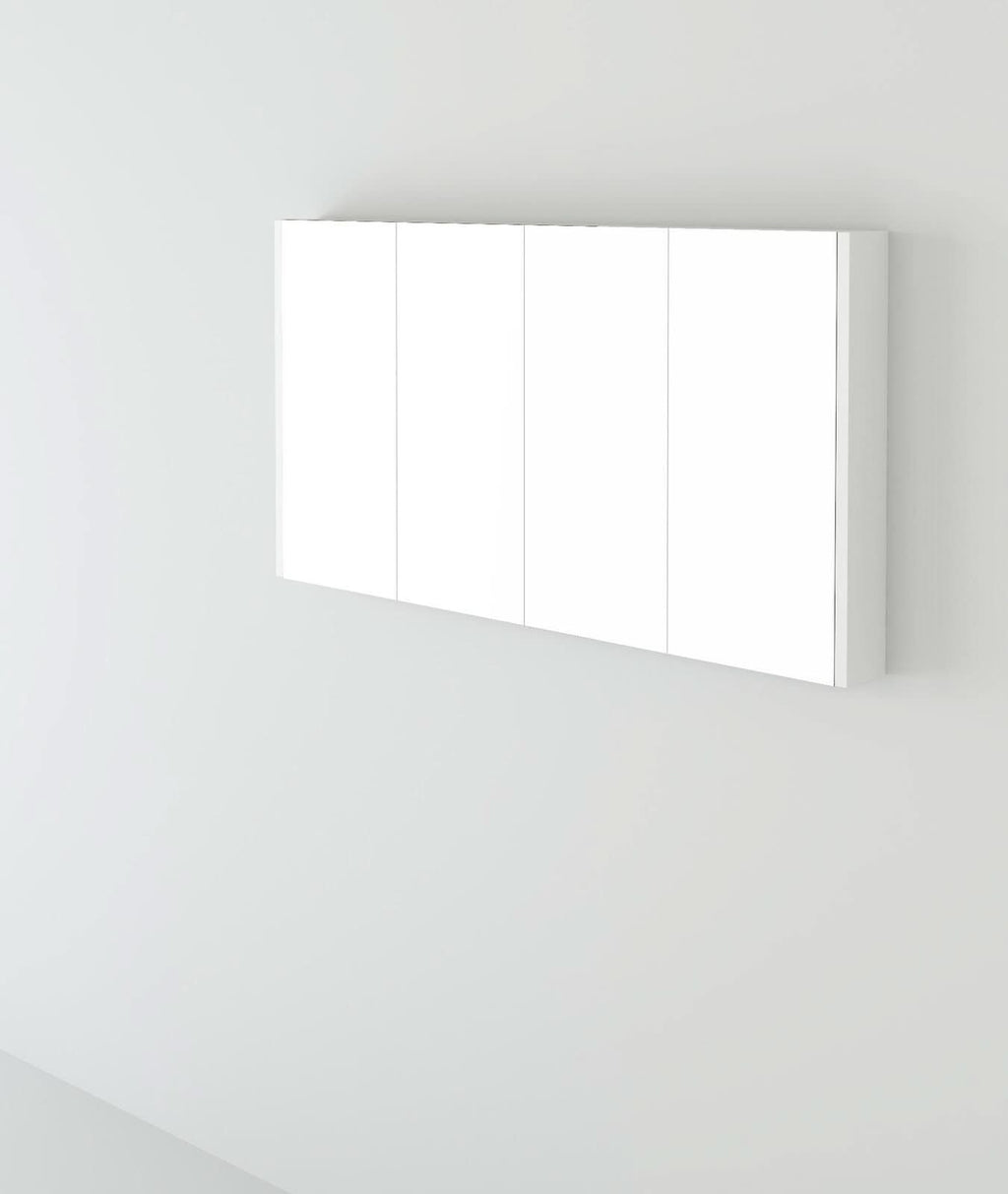 Bathroom Mirror Cabinet Cupboard 2 3 Doors Storage Wall Mounted Furniture White