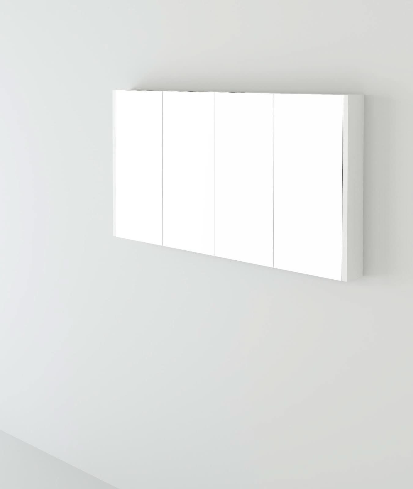 Bathroom Mirror Cabinet Cupboard 2 3 Doors Storage Wall Mounted Furniture White