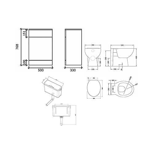 Linx 1700 Combo Set 1200 Vanity with WC Pack