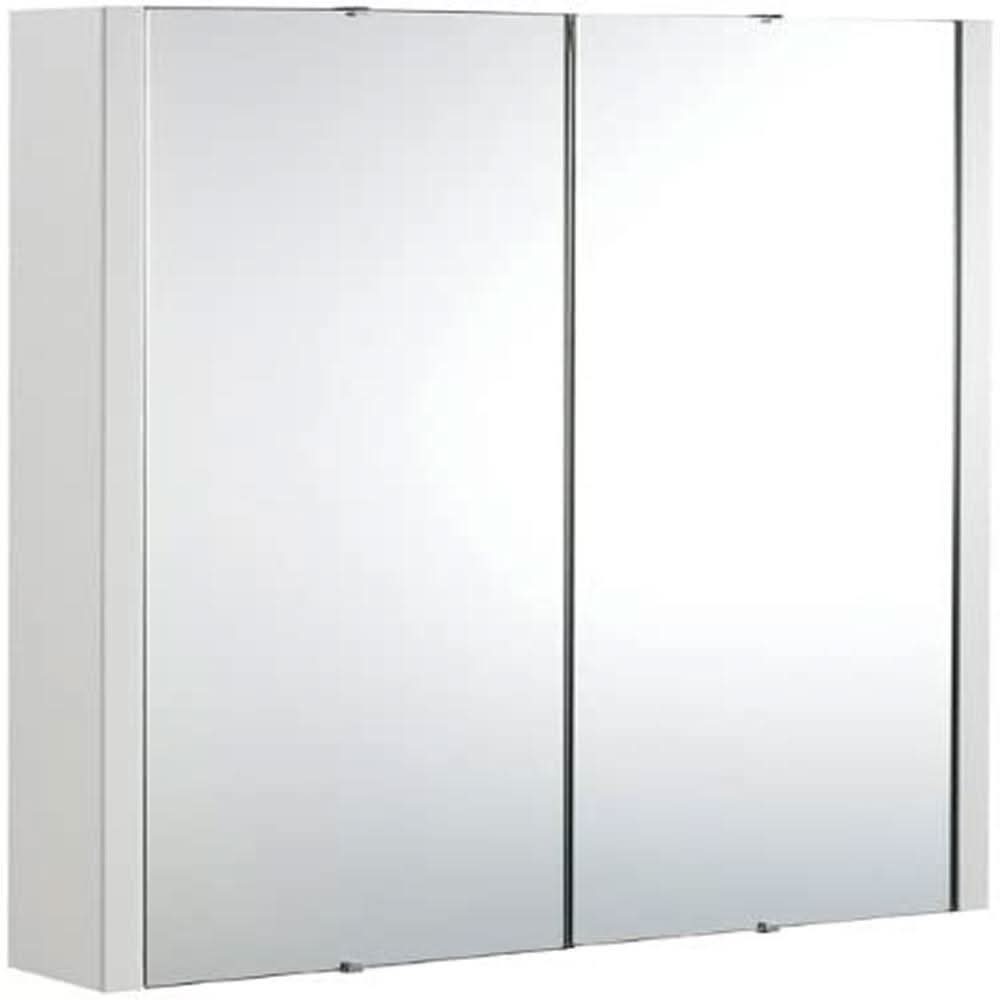 Bathroom Mirror Cabinet Cupboard 2 3 Doors Storage Wall Mounted Furniture White