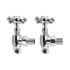 Victoria Traditional Angled Radiator Valve Pair - Chrome