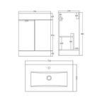 Sphinx Combo 1300 Minimalist 700 Vanity with WC Pack